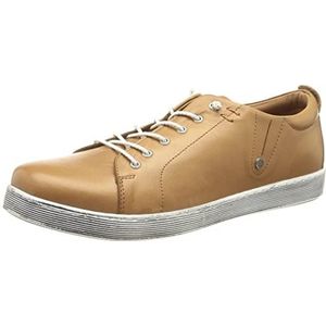 Andrea Conti 0347891100 Brandy (bruin) - sportieve veterschoenen - damesschoenen sneakers, bruin, leer, bruin, 41 EU