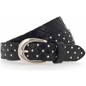 b.belt Lilou Studded Belt Leer schwarz 90 cm