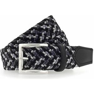 b.belt Luca gevlochten riem schwarz grau 95 cm