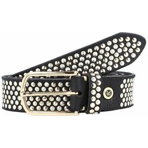 b.belt Studded riem leer schwarz 80 cm