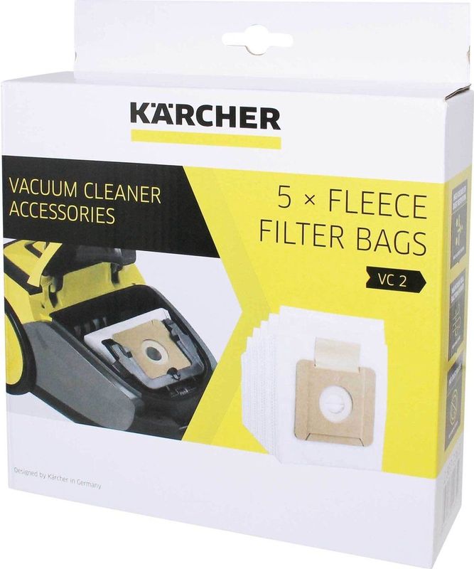 Karcher - Vliesfilterzakken - Wit - 5 Stuks - Geschikt voor VC 2