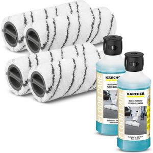 Kärcher Floor Cleaner Accessoire set - 4 microvezelrollen GRIJS - 2x vloerreinigingsmiddel RM 536