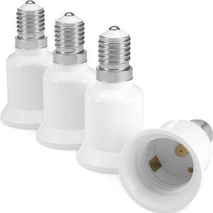 kwmobile - Verloopfitting E14 naar E27 - 4 Stuks Fitting Omvormers - Voor Spaar LED- en Halogeenlampen