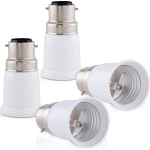 kwmobile verloopfitting B22 naar E27 - 4 stuks fitting omvormers - Verander je B22 bajonet naar een E27 fitting - Voor spaar, LED- en halogeenlampen