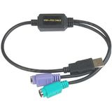 Datalogic - Adapter Adp203 - PS2 naar USB - Zwart - 0,5 m