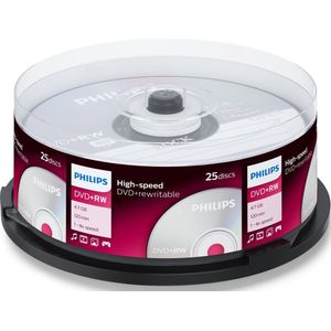 Philips DVD+RW - 4,7GB - Speed 4x - Spindle - 25 stuks - DW4S4B25F