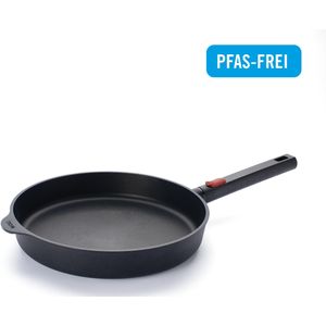 Woll Diamond QXR Eco Logic Inductieve gietijzeren braadpan, Ø 28 cm, hoogte 5 cm met afneembare handgreep, geschikt voor alle warmtebronnen, PFAS-vrij, aluminium, ovenbestendig, zwart