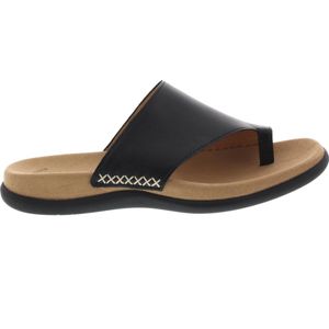 Gabor - Best Fitting - Dames Teenslipper - Zwart - Leer