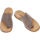 Gabor - Dames Teenslipper - Taupe - Suede - Rubber Zool
