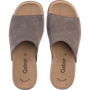 Gabor - Slippers - Taupe - Sleehak - Zonder Sluiting