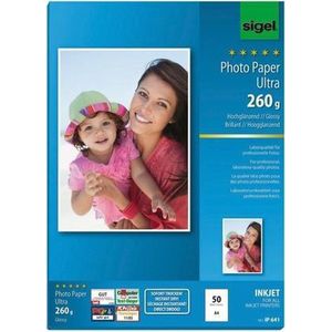 Sigel inkjet fotopapier - Ultra - A4 - hoogglans - 260 grams - 50 vel - superwit - SI-IP641
