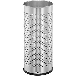 Durable 337123 vuilnisemmer met hoge deur, 28,5 l, hoogte 62 cm, van geborsteld roestvrij staal, met perforaties, kleur: metallic zilver