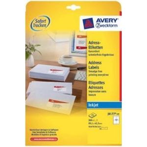 Avery J8177-25, Wit, Papier, Inkjet, 99.1 x 42.3 mm, 300 stuk(s)