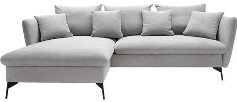 andas Ecksofa "LIVORNO,258 cm, L-Form,", Schlaffunktion u. Bettkasten (139/224cm), Samt, Struktur, Webstoff