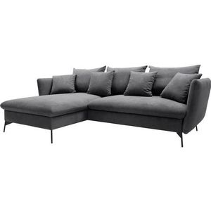 andas Ecksofa »LIVORNO,258 cm, L-Form,«, Schlaffunktion u. Bettkasten (139/224cm), Samt, Struktur, Webstoff