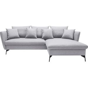 andas Ecksofa »LIVORNO,258 cm, L-Form,«, Schlaffunktion u. Bettkasten (139/224cm), Samt, Struktur, Webstoff