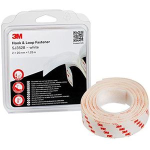 3M Sj352Bwt Haak En Lusband, 2 X 25 mm X 1,25 M, Wit