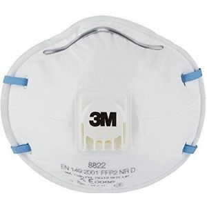 3M Masker voor hand- en machineslijpen 8822, FFP2, met ventiel, 10 per verpakking