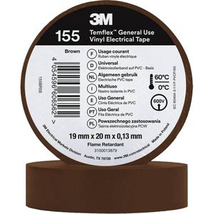 3M - Temflex Isolatietape - PVC - Zwart - 19 mm breedte