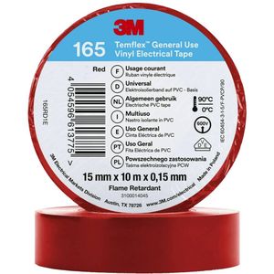 3M Templex - Vinyl isolatietape 165 - Rood