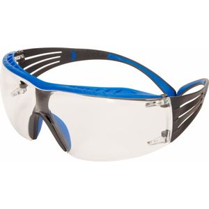 3M™ SecureFit™ 400X veiligheidsbril met blauw/grijs frame, Scotchgard™ veiligheidsbril K & N, helder glas, SF401XSGAF-BLU