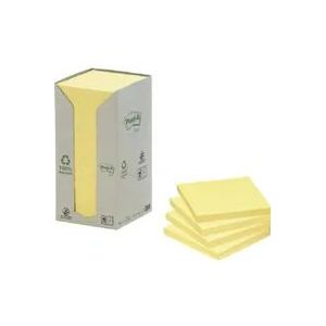 Post-it - Recycled Notes - Geel - 76x76mm - 100% Gerecycled Papier
