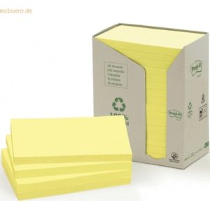 Post-it - 655 - Memoblok - Geel - Gerecycled - 16x100 Vel
