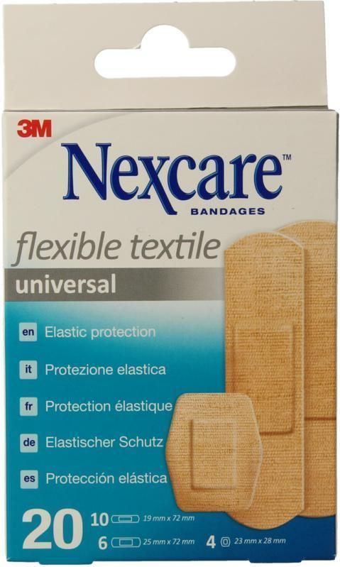 Nexcare - Universal Flexible Textile Plaster - Pleisters - 20 Stuks