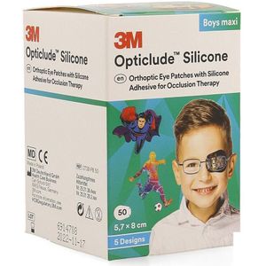 Opticlude Silicone Boys Maxi oogpleisters 5,7x 8,0cm 50 stuks