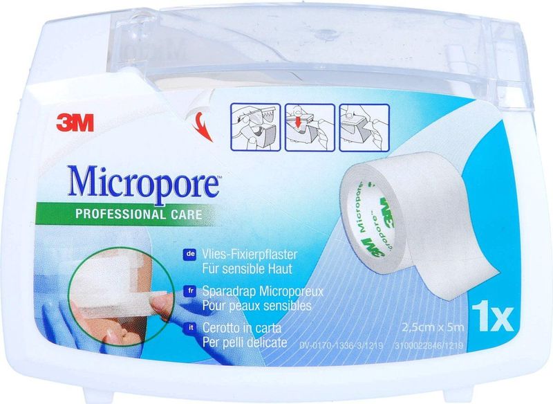 Micropore - Hechtpleister - 2,5cm x 5m - Hypoallergeen - Huidvriendelijk