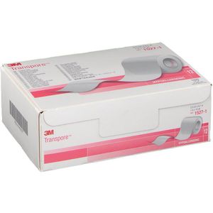 3M - Transpore Hechtpleister - Transparant - Hypoallergeen - 2,5cm x 9,14m - 12 Rollen