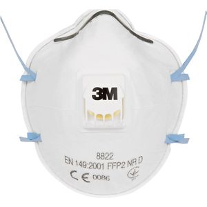 3M Adembeschermingsmasker 8822 FFP2 NR D met uitademventiel, VE = 10 stuks, wit, vanaf 10 VE