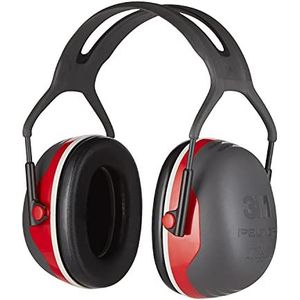 3M Peltor Premium Plus oorbeschermers X3A, capsule-gehoorbescherming met hoofdbeugel, zwart/rood, geschikt voor hoog geluidsniveau van 95-110 dB, dempt geluidsbelasting 33dB (SNR)