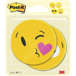 Post-it Notes Die-Cut EMOJI, 30 vel, ft 70 x 70 mm, pak van 2 blokken