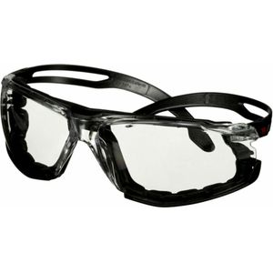 3M SecureFit 500 veiligheidsbril, zwarte beugel, schuimframe, Scotchgard anti-condens-coating (K&N), transparante schijf, SF501SGAF-BLK-FM-EU
