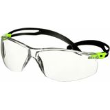 3M SecureFit 500 veiligheidsbril, groene beugel, Scotchgard anti-condens-coating (K&N), transparante schijf, SF501SGAF-GRN-EU