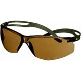 3M SecureFit 500 Veiligheidsbril, donkergroen frame, anti-condens- en kraswerende coating, Scotchgard (K&N), bruin look, SF505SGAF-DGR-EU