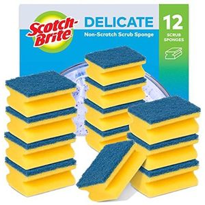 Scotch-Brite Delicate niet-kras spons schuurmachine, 12 stuks - ideaal dagelijks afwassen spons, gebruik op niet-stick kookgerei en glas