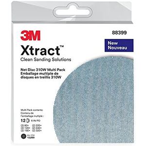 3M Xtract Netto Disc 310W, 29262, 2x80+, 2x120+, 2x180+, 2x320+, 150 mm x NH, 10 per innerlijk, Job Multi-pack