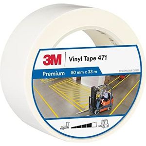 3M 471 high-performance vinyl tape, wit, 50 mm x 33 m