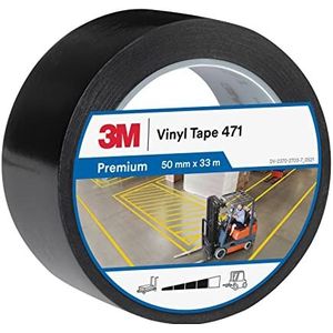 3M Vinyl Tape 471, 50 mm x 33 m, Zwart