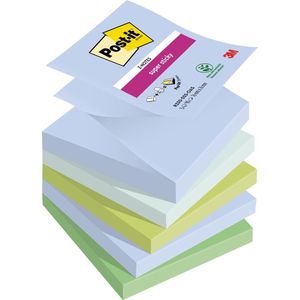 Post-it - Super Sticky Z-Notes - Oasis Color Collection - Blauw en Groen - 5 Stuks