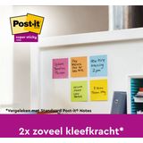 Post-it Super Sticky notes Playful, 90 vel, ft 76 x 127 mm, geassorteerde kleuren, pak van 6 blokken