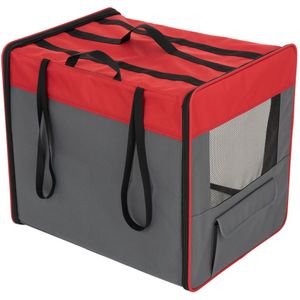 L: L 79 x B 53,5 x H 66 cm - grijs-rood - Transportbox First Class Basic