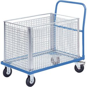 eurokraft pro Magazijnwagen staal, frame l x b = 830 x 580 mm voor draadgaaskorven, laadvermogen 200 kg