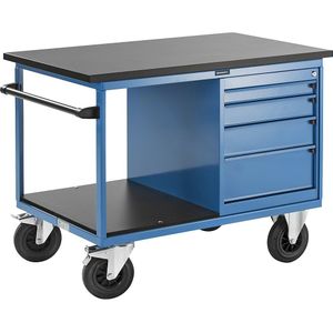 eurokraft pro Werkbank verrijdbaar, draagvermogen 500 kg, met vier laden, l x b x h = 1150 x 700 x 900 mm
