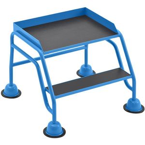 eurokraft pro Mobiele platformtrap, platform en treden van plaatmateriaal met antislip oppervlak, 2 treden, zonder balustrade