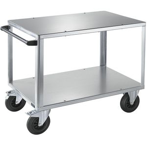 eurokraft pro Montagewagen, draagvermogen 500 kg, 2 laadvlakken met toplaag van verzinkt plaatstaal, laadvlak 1050 x 700 mm, frame verzinkt