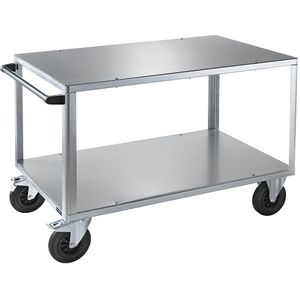 eurokraft pro Montagewagen, draagvermogen 500 kg, 2 laadvlakken met toplaag van verzinkt plaatstaal, laadvlak 1250 x 800 mm, frame verzinkt