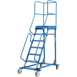 eurokraft pro Mobiele platformtrap, treden met aluminiumprofiel, met 7 treden